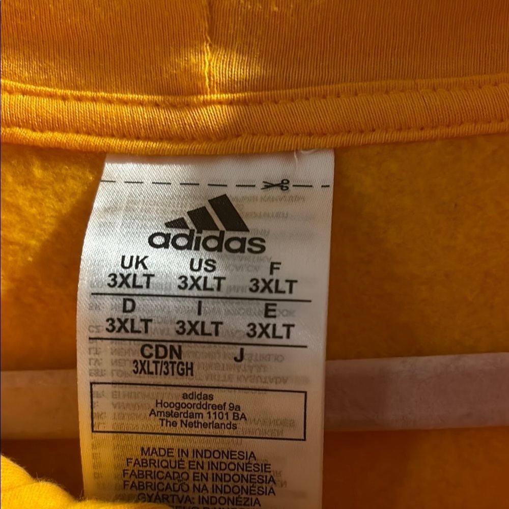 🦸♂️Big & Tall -Adidas Vibrant Yellow Pullover Hoodie - Picture 2 of 4